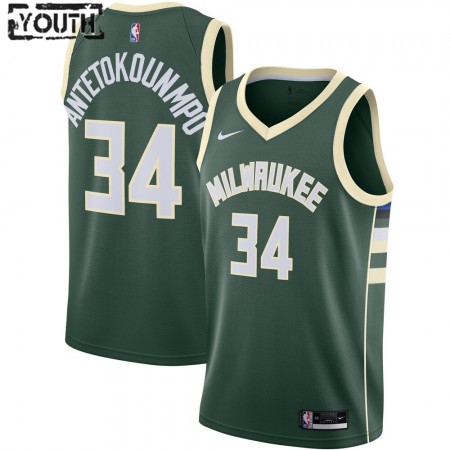 Kinder NBA Milwaukee Bucks Trikot Giannis Antetokounmpo 34 Nike 2020-2021 Icon Edition Swingman